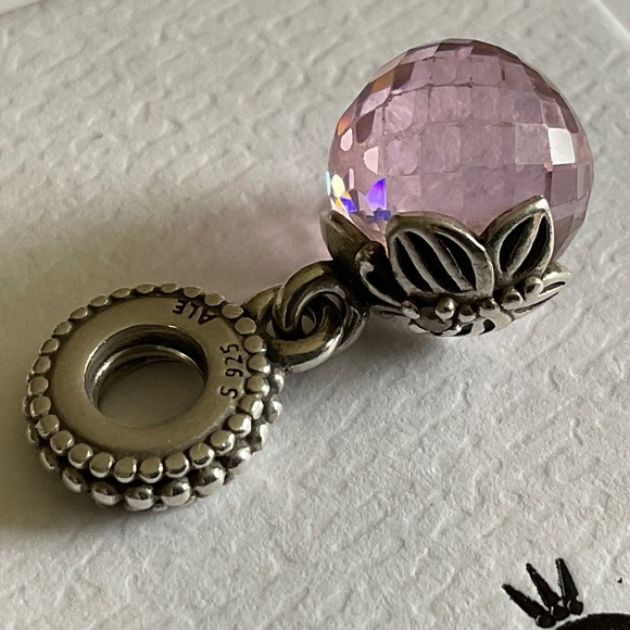 Pandora butterfly and pink CZ ball charm - Picture 3 of 5